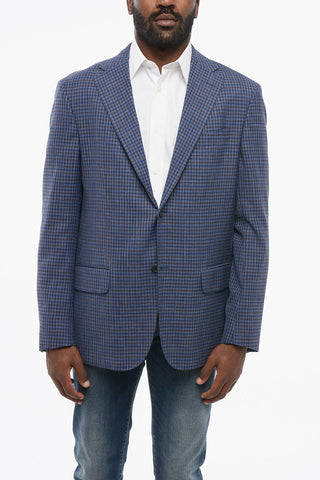 CC Collection Cool Wool Blazer with Check Motif
