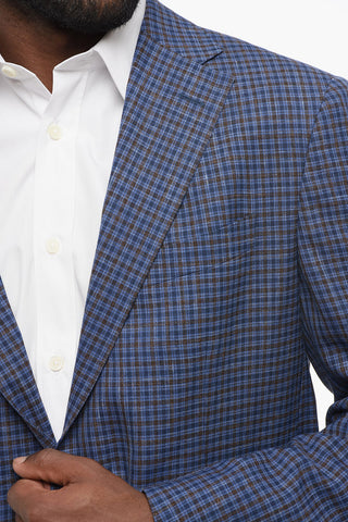 CC Collection Cool Wool Blazer with Check Motif