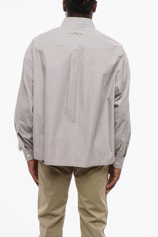 Camicia Button-down in Popeline Motivo Hairline
