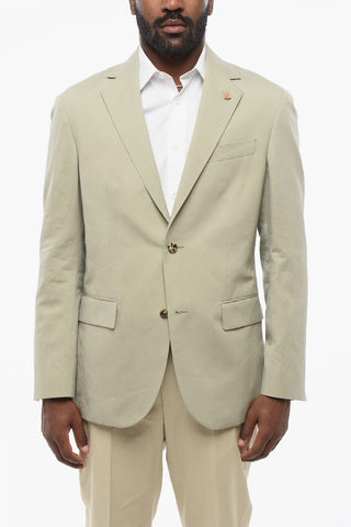 Single Breasted Silk Blend Bòazer With Flap Pockets