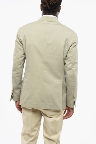 Single Breasted Silk Blend Bòazer With Flap Pockets
