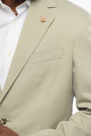 Single Breasted Silk Blend Bòazer With Flap Pockets