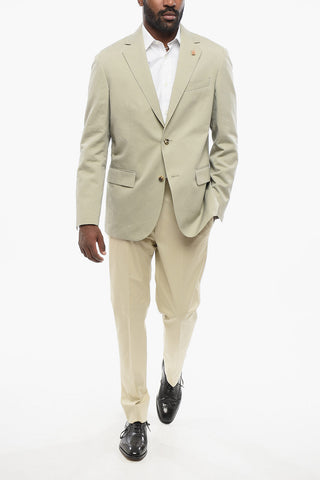 Single Breasted Silk Blend Bòazer With Flap Pockets