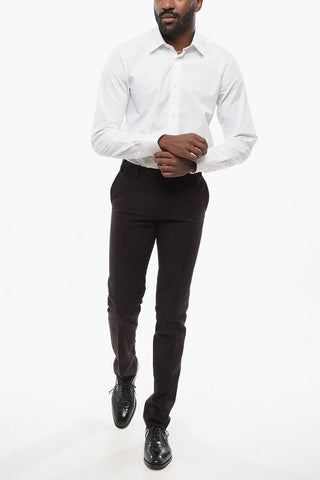 Twill Cotton Chinos Pants with Belt Loops
