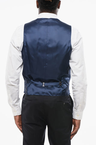 CODE Virgin Wool Waistcoat with Geometric Pattern