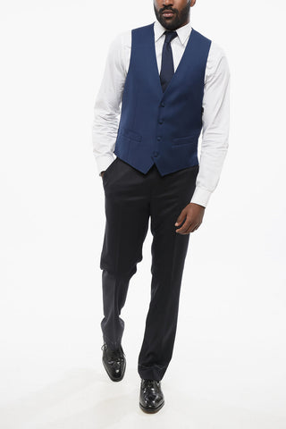 CODE Virgin Wool Waistcoat with Geometric Pattern