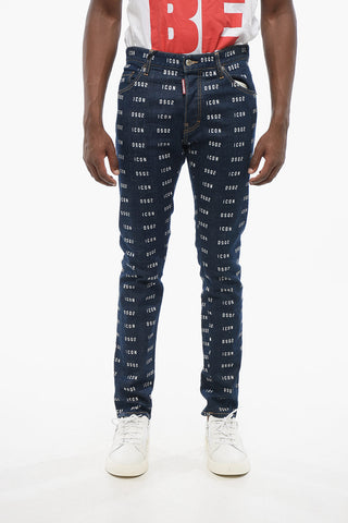 Monogram Printed Skinny Fit Denims 15cm