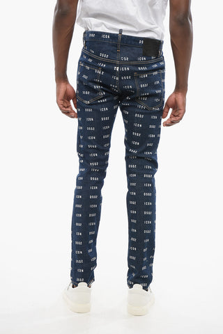 Monogram Printed Skinny Fit Denims 15cm