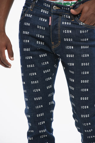 Monogram Printed Skinny Fit Denims 15cm