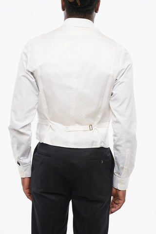 Embroidered 4-Button Silk Waistcoat