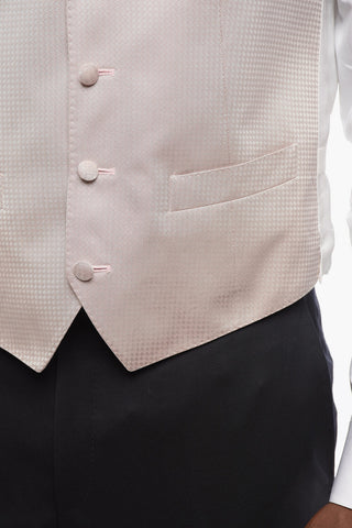 Embroidered 4-Button Silk Waistcoat