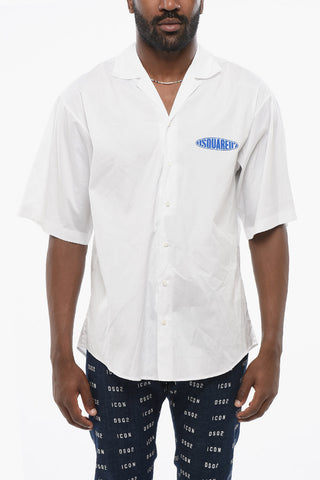 Popeline Bowling Shirt with Printed Logo