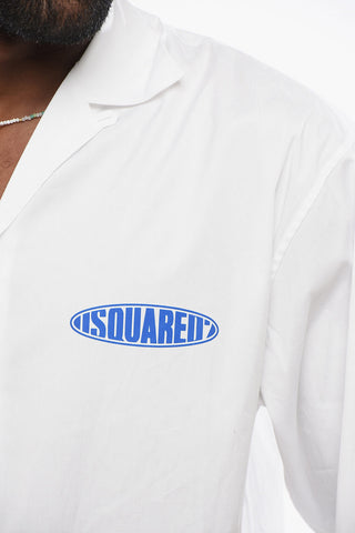 Popeline Bowling Shirt with Printed Logo