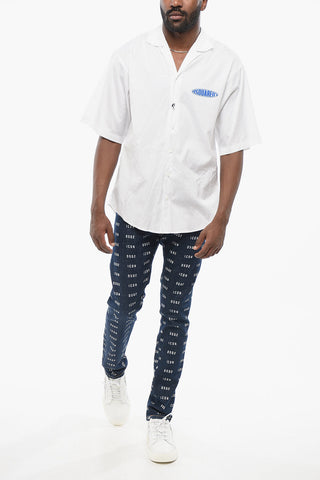 Popeline Bowling Shirt with Printed Logo