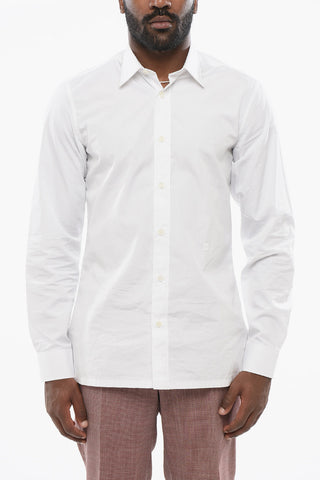 Camicia in Popeline con Collo Francese