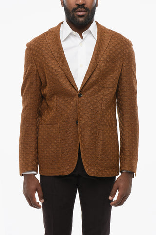 Macramé Motif Cotton Single Breasted Blazer