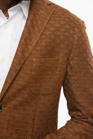 Macramé Motif Cotton Single Breasted Blazer