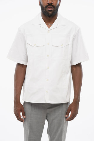 Short Sleeved Poplin Cotton Utility Shirt