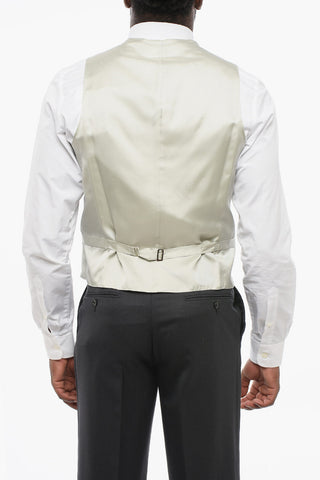 Wool Waistcoat 5-Button With Welt Pocket