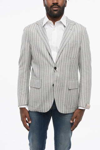 Blazer Monopetto Sfoderato Con Motivo A Righe 