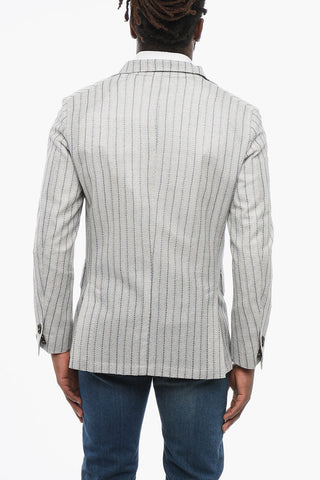 Blazer Monopetto Sfoderato Con Motivo A Righe 