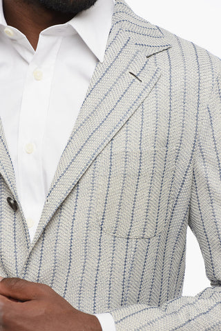 Blazer Monopetto Sfoderato Con Motivo A Righe 