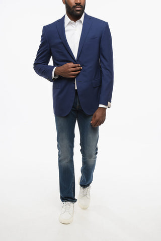 Wool ACADEMY Single Breasted Blazer With Flap Pockets
