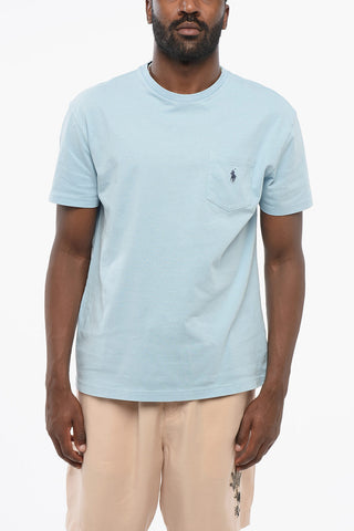 Crew Neck Cotton T-Shirt with Breast-pocket