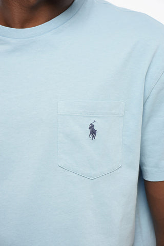 Crew Neck Cotton T-Shirt with Breast-pocket