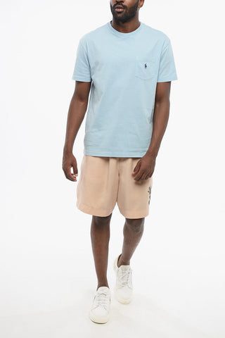 Crew Neck Cotton T-Shirt with Breast-pocket