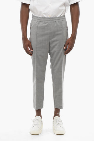Slim Fit REM Pants with Elastic Waistband and Ankle Zip