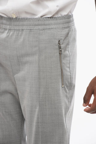 Slim Fit REM Pants with Elastic Waistband and Ankle Zip