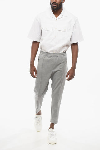 Slim Fit REM Pants with Elastic Waistband and Ankle Zip
