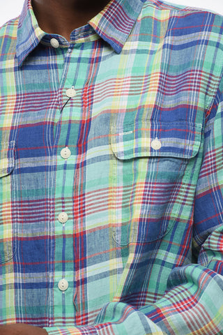 Plaid Check Linen Saharan Shirt