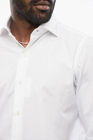 Popeline Cotton Shirt with Standard Collar