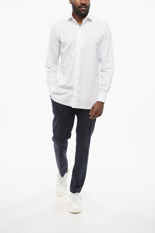 Popeline Cotton Shirt with Standard Collar