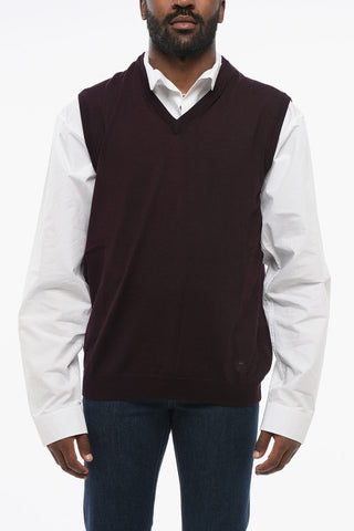 V Neck Virgin Wool Vest
