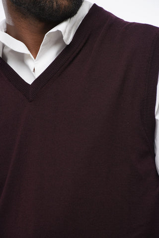 V Neck Virgin Wool Vest