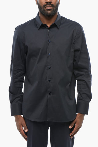 EMPORIO Camicia in Misto Cotone con Collo Francese