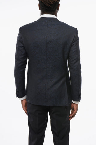 Single-Breasted Jacquard Blazer ACADEMY CERIMONIA with Satin Lance Lapel