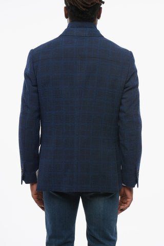 Texture Fabric Blazer with Removable Double Collar