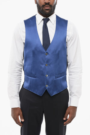 Gilet in Seta con Martingala sul Dietro