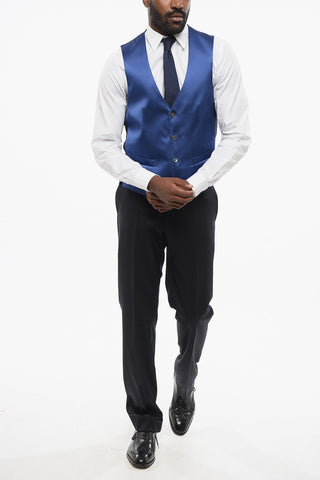 Gilet in Seta con Martingala sul Dietro