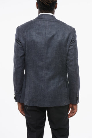 Wool Blend GATE Single Breasted Blazer With Patch Pockets