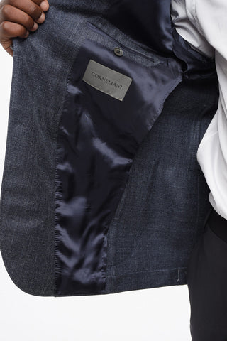 Wool Blend GATE Single Breasted Blazer With Patch Pockets