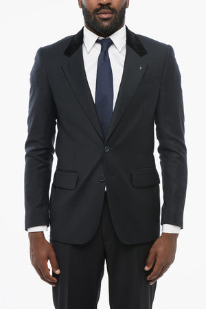 CC Collection Blazer RESET in Lana Vergine con Colletto in Velluto