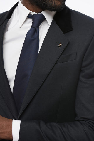 CC Collection Blazer RESET aus Schurwolle mit Samtkragen