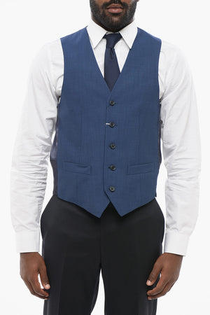 Virgin Wool Waistcoat with Back Martingale