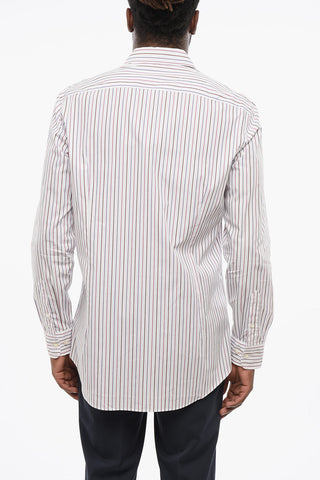 Camicia in Cotone a Righe Hairline con Collo Francese