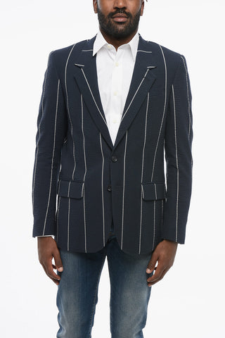 CC COLLECTION Blazer Monopetto Semifoderato Con Motivo A Righe